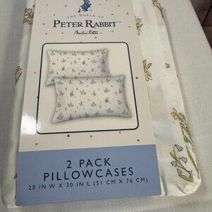 Peter Rabbit by Beatrix Potter Pillow Cases White